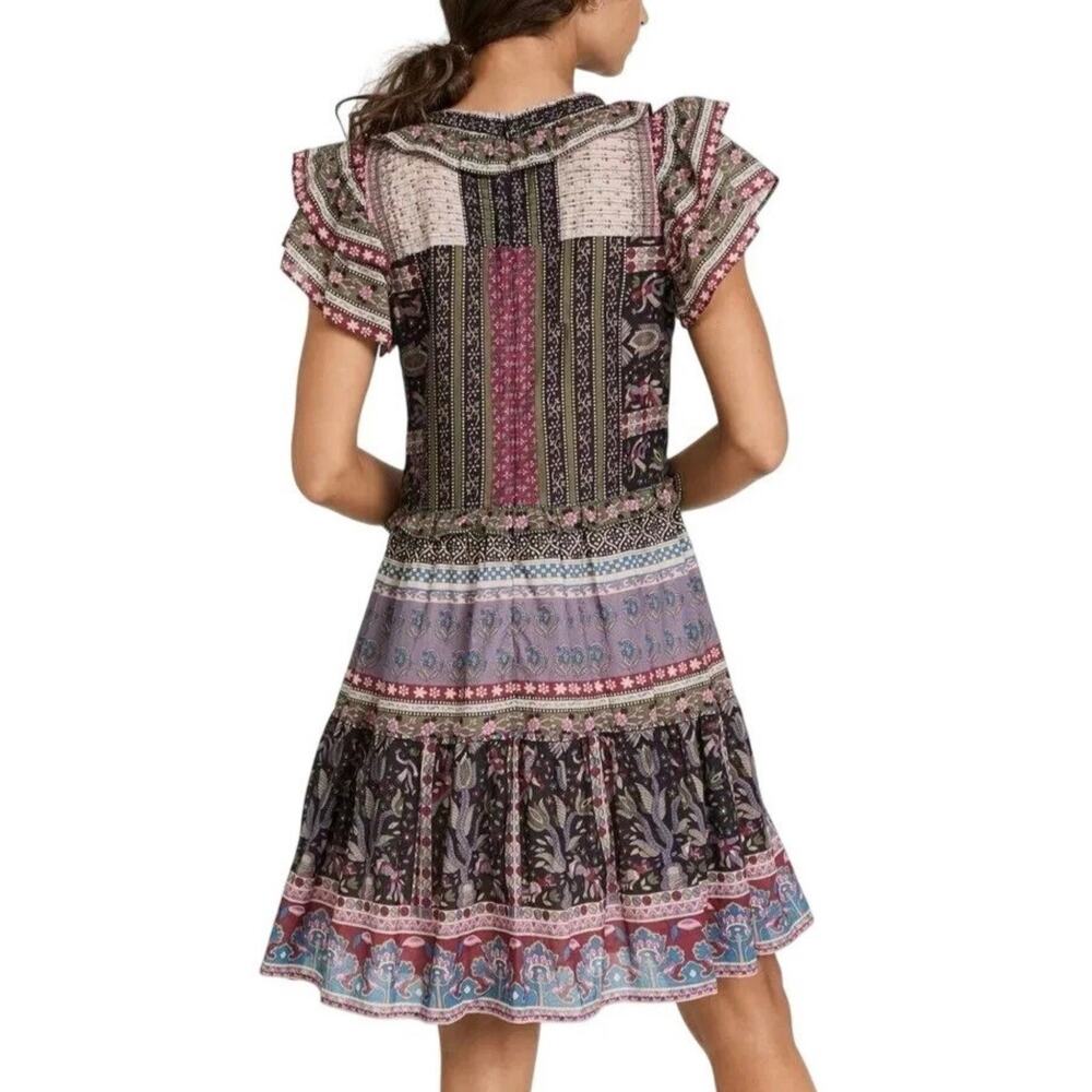 Sea New York Brooke Border Flutter Sleeve Dress Size M Boho Hippie - Picture 2 of 9